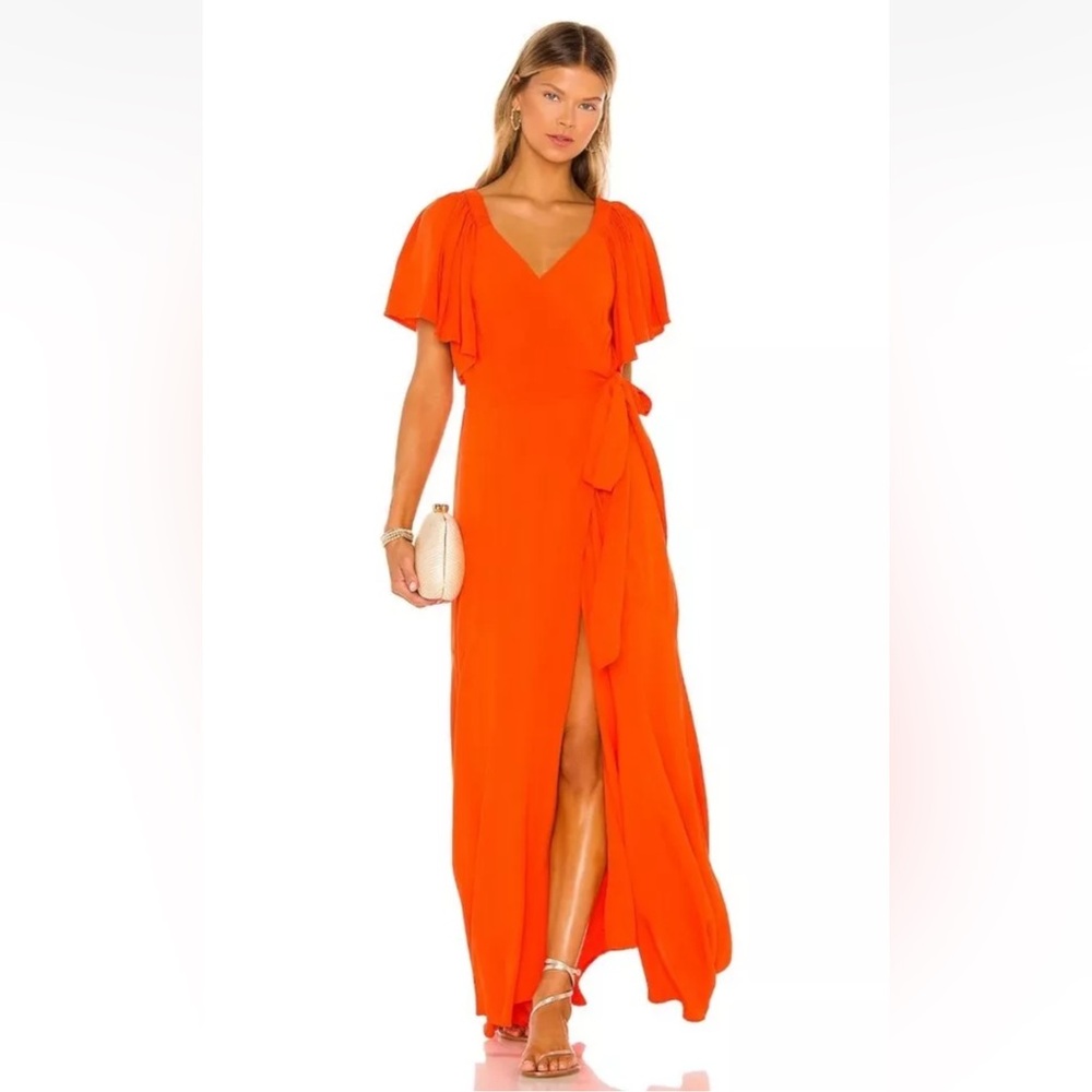 L*space Panama Orange Wrap Dress Sz M